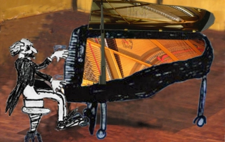 Le pianiste, un musicien exigeant, le maestro, un musicien d'exception. Illustration de Julia -classe de Chantal Lamarre au CRR d'Annecy