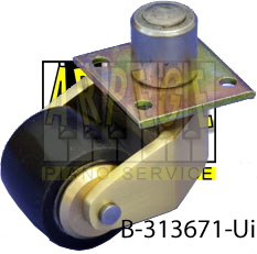 B-313671-Ui : Roue en polyuréthane, roulette, pour piano droit, avec tenon laiton, roulement à billes, diamètre 35 mm, hauteur 42 mm, compatible parquet