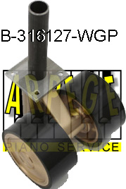 B-316127-WGP Roues de piano à queue, P.U., noir, laiton, tenon 20 mm ou 23 mm B-31603 ou tenon YAMAHA B-316042 et B-316043