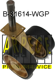 B-31614-WGP Roues de piano à queue, avec tenon, synthétique, noir, sans frein, diamètre 95 mm, hauteur totale 112 mm