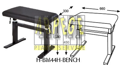 Banquette hydraulique de piano : H-BM44H-BENCH