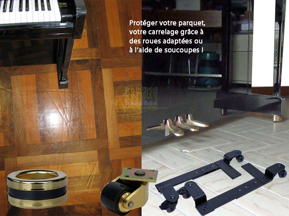 Protection des sols : roues, roulettes de piano compatibles avec parquet, carrelage