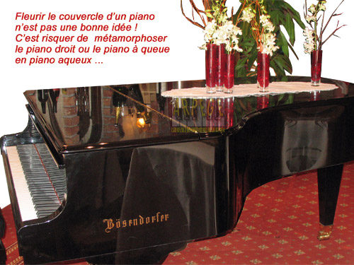 Ne pas poser de vases contenant de l'eau sur un piano