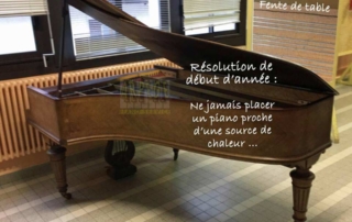 Piano Erard sacrifié sur un radiateur