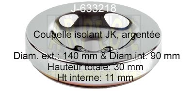 Isolateur en nickel poli pour piano, 65 mm, rond, diam. int. 55 mm - B-Z504077