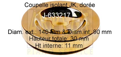 Isolateur en nickel poli pour piano, 65 mm, rond, diam. int. 55 mm - B-Z504077