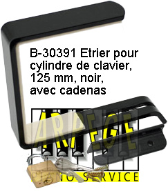 Serrure - étrier, pour piano droit ou à queue B-30391 - 125 mm