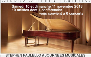 19 artistes dont 1 cSTEPHEN PAULELLO # JOURNEES MUSICALES - Samedi 10 et dimanche 11 novembre 2018