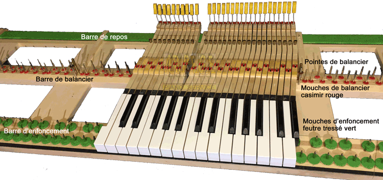 Chassis de clavier avec touches de piano à queue 