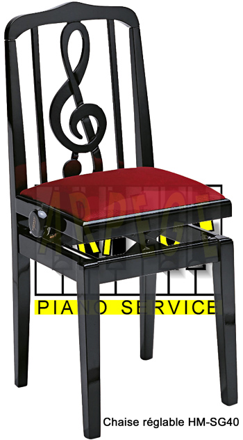 Chaise design en plastique à dossier large style touche de piano