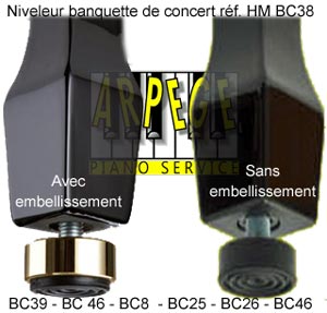 niveleurs avec ou sans embellisseur, pour pieds de banquettes de piano-concert-bc25---bc26---bc38---bc39---bc46---bc8