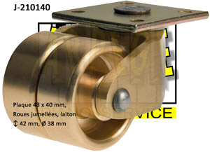 roulette double de piano droit, laiton - J-210140
