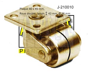 roulette double de piano droit, laiton - J-210010