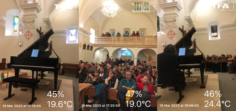 Fluctuations de température et d'hygrométrie, lors récital Stefan Cassar à Vallorcine