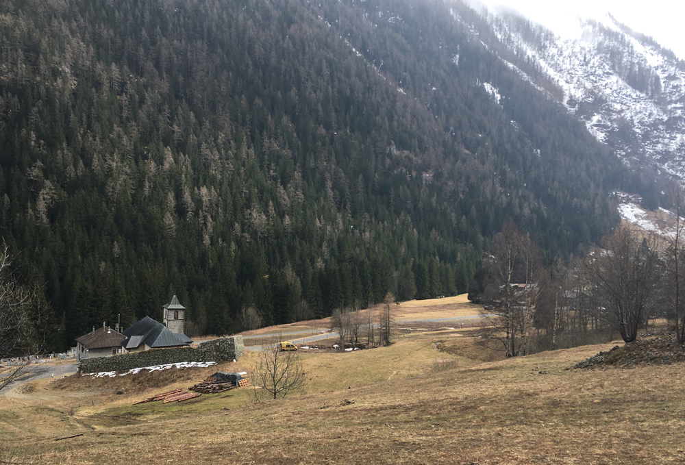 Eglise et mélèzes de Vallorcine