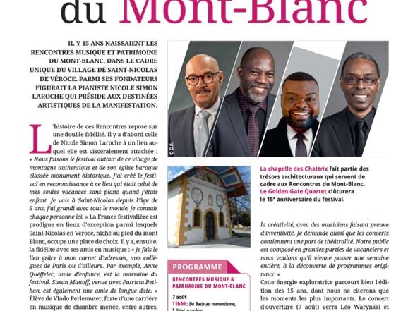 Les rencontres musique et patrimoine du Mont-blanc été 2023 - Cadences