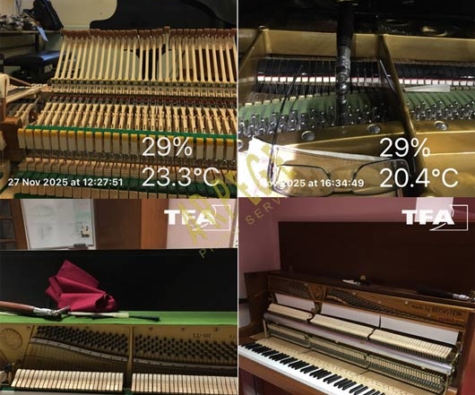 L'hiver le taux d'humidité relative est souvent très inférieur à la norme pour les instruments à cordes.Ceci est vrai pour les cordes vocales!