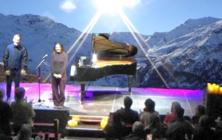 Concert du pianiste, Romain Hervé, le 30 décembre à Val Thorens, avec invitée surprise pour le bis Vera Tsybakov