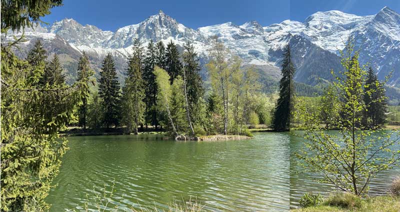 vue du lac des Gaillands à Chamonix