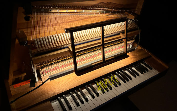 Piano "Una corda" de la tournée Stephan Eichern "Seul en scène", concert à Chamonix, le 24 avril 2026