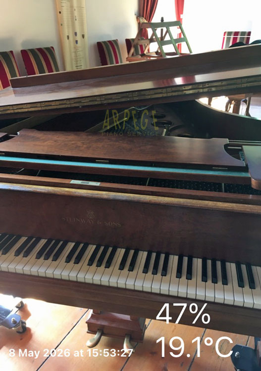 Steinway modèle O Hamburg, vérification et maintenance suite à son hibernation