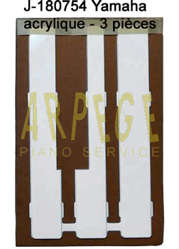 J-180752-revetement_clavier_piano_acrylique, Yamaha prêt à coller, 52 pièces_