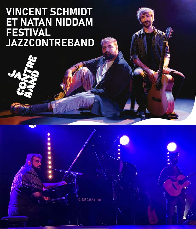 Vincent Schmidt, &agrave; la guitare et au oud, et Natan Niddam, au piano et &agrave; la voix, le 15 octobre 2026 au th&eacute;&acirc;tre les Allos &agrave; Cluses - Jazz en contrebande